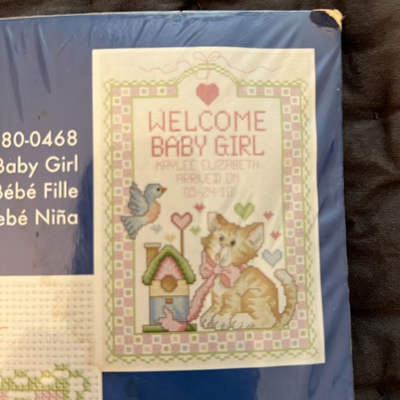 New in Package - Janlynn Counted Cross Stitch Kit - Welcome Baby Girl - Picture 4 of 6